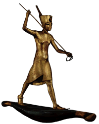 Tout Ankh Amon chassant l'hippopotame